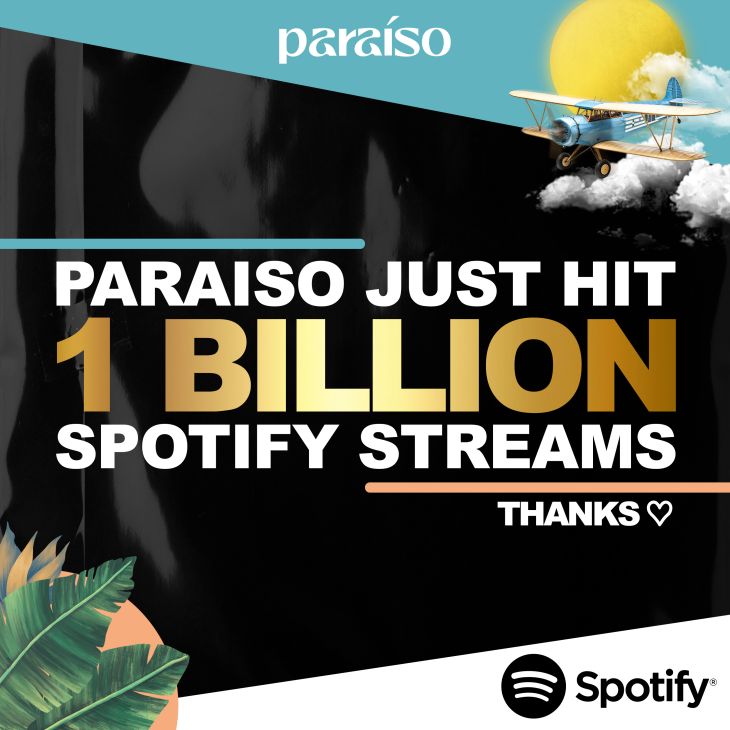 1 billion streams on Spotify!